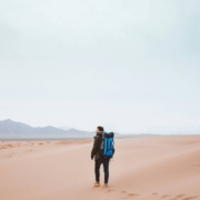 Jesus walking desert