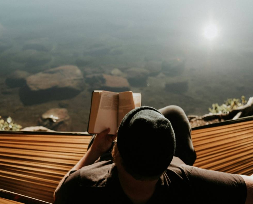 man reading bible